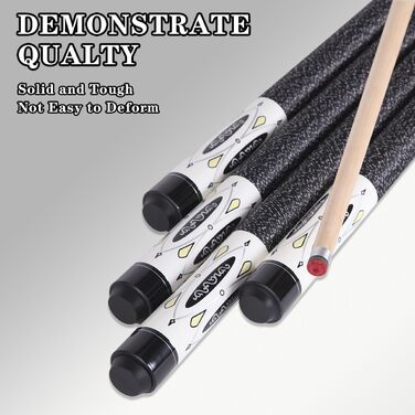 Більярдні киї з канадського клена, 147.3 см, 2 частини. Кий для пулу з низьким перехідником, для дому та барів. Різні діаметри наконечника: 10 мм/11.5 мм/13 мм.