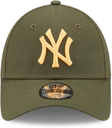 Кепка New Era New York Yankees MLB League Essential 9Forty, регульована, для дітей, оливковий, 6-12 років
