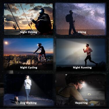 Ліхтар налобний LED Pristar, перезаряджається USB-C, водонепроникний, 5 режимів, кут огляду 230°, чорний