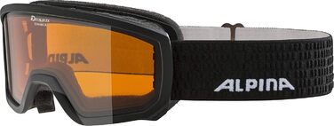 ALPINA SCARABEO JR. – дитяча лижна маска OTG, ударостійка, з 100% UV-захистом, антифог, чорна