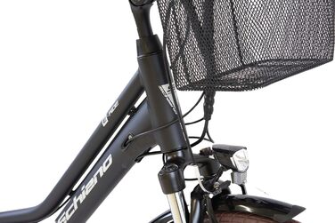 Електровелосипед F.lli Schiano E-Ride 28'' для дорослих, трекінговий, комфорт, акумулятор до 25 км/год, з кошиком і захистом ланцюга, чорний
