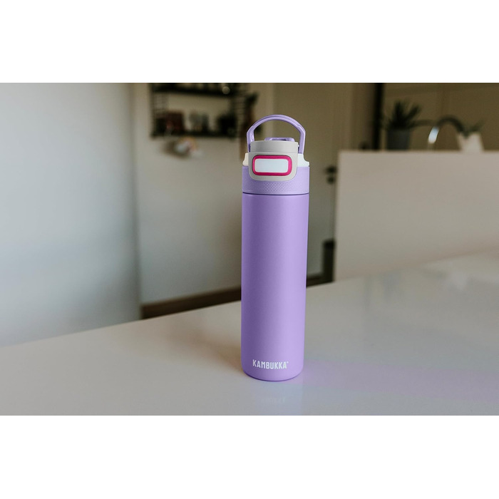 Термос Kambukka Elton Insulated Digital Lavender 600 мл, нержавіюча сталь, герметична термобутилка з кришкою Snapclean, підходить для миття в посудомийній машині, зручна ручка