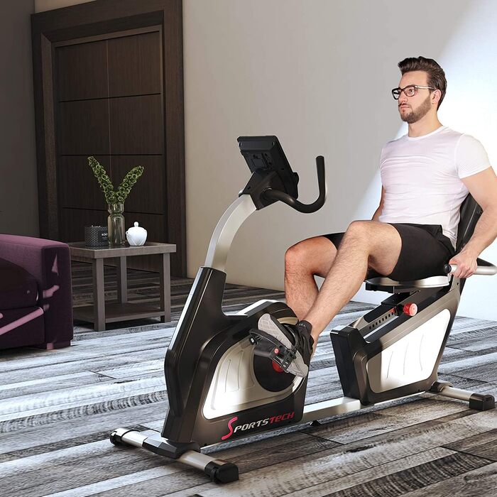 Професійний лежачий ергометр Sportstech ES600 з генератором, німецька якість, додаток з відео та мультиплеєром, підтримка HRC, опційний пульсометр, ергономічне сидіння