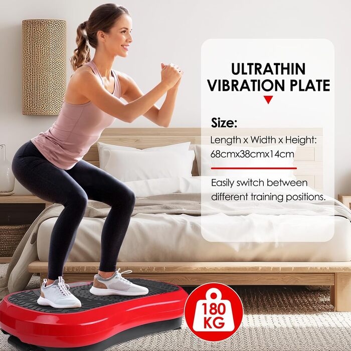 Вібраційна платформа LIFERUN з 120 рівнями інтенсивності та 10 програмами тренувань. Тиха, для дому, повне тіло, масаж, до 180 кг, з пультом та ременем.