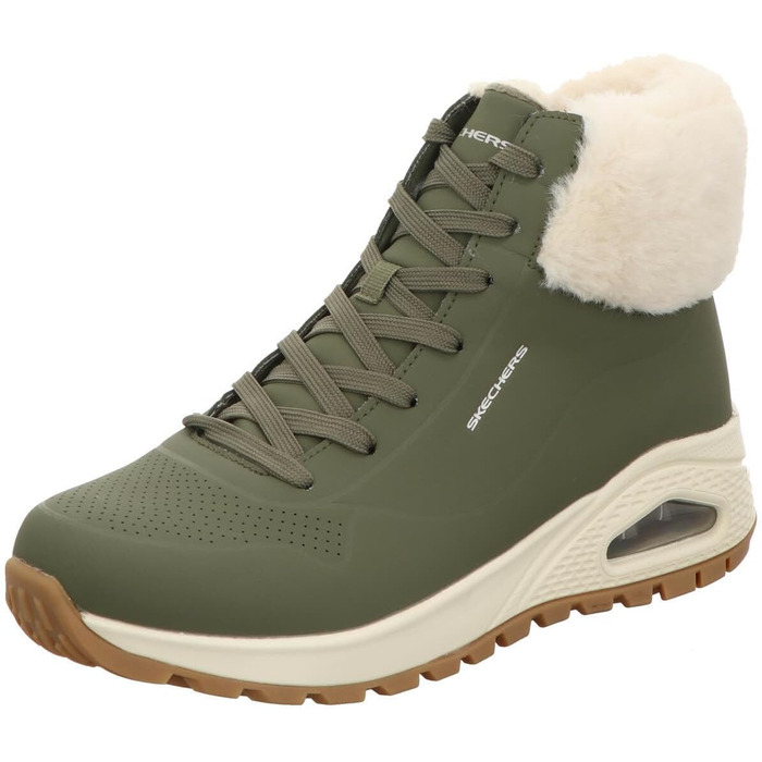 Черевики-кросівки Skechers Street UNO Rugged Fall Air, оливковий колір, штучне хутро, 40 EU