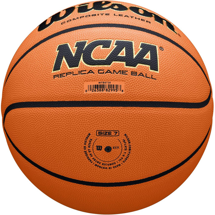 Баскетбольний м’яч Wilson NCAA Replica, 17,8–74,9 см