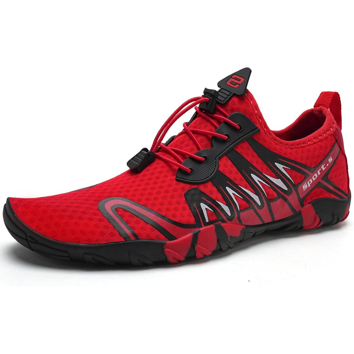 Водні шкарпетки для плавання та дайвінгу WateLves S901: дихаючі, антиковзкі, унісекс (42 EU, червоно-чорні)