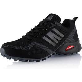 Черевики для трекінгу та трейлраннінгу для жінок та чоловіків, чорно-темно-сірі, 43 EU