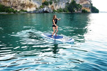 Надувна SUP-дошка Hydro Force Oceana 305 см з комплектом для каяка, сидінням, рюкзаком, насосом і веслом, біло-синя