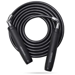 Скакалка з утяжеленням Hererope, 11 мм сталевий трос, металеві ручки, регульована довжина, для тренувань та фітнесу, чорний
