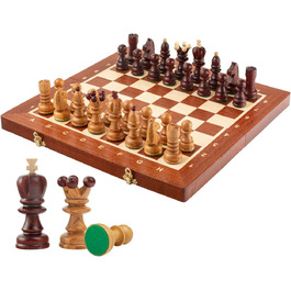 Шаховий набір Intarsien Pearl XL з вишневого дерева | Master of Chess | Шахи 42 см | Класичні шахи для дітей та дорослих - шахове поле та фігури з вишні XL