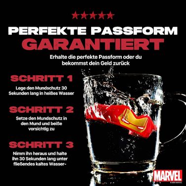 Захист зубів Marvel Iron Man для дорослих та дітей. Захисний капу для спорту (ругбі, MMA, бокс, джудо, хокей). Підходить для дітей до 11 років.