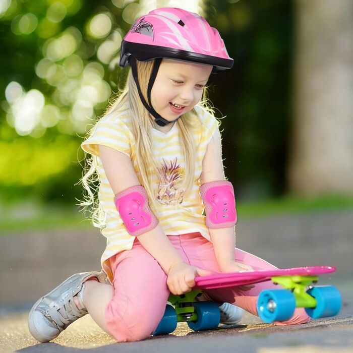 Дитячий шолом CLISPEED з наколінниками, 7-в-1, захист для роликів, скейтборду, велосипеда, 3-8 років, регульований