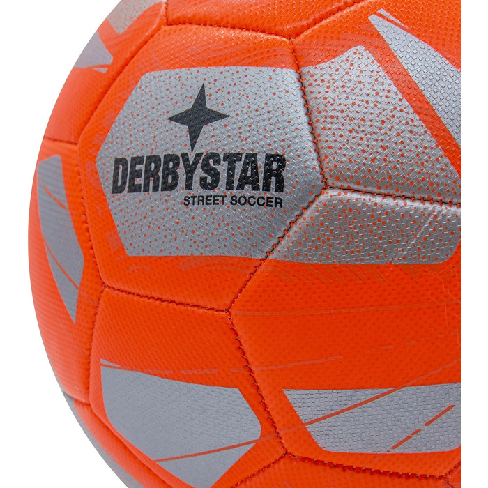 Футбольний м'яч Derbystar Street Soccer, розмір 5, для вулиці, сріблясто-оранжевий, 5 яскравих кольорів