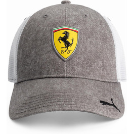 Кепка PUMA Scuderia Ferrari F1 з логотипом, сіра, універсальний розмір