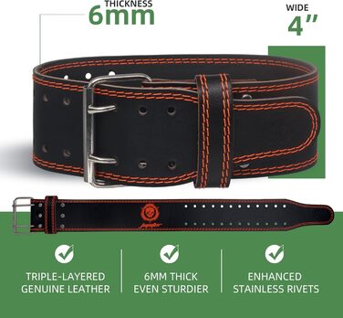 Пояс для важкої атлетики з екошкіри, 6 мм, підтримка спини, подвійна застібка, для важкої атлетики, пауерліфтингу, присідань та станової тяги, XX-Large, помаранчевий/червоний, візерунок 'Захід сонця'