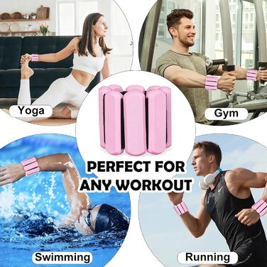 Набір вантажів для зап'ястя та рук Zorplex 2 шт. (по 0.45 кг) – для фітнесу, йоги, пілатесу, танців, кардіо та аеробіки