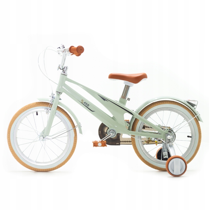 Дитячий велосипед 16 дюймів із бічними колесами, м'ятний, легкий