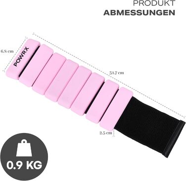 Ваги для зап'ястя PowrX для чоловіків: високоякісний силікон, нержавіюча сталь, зручні, легкі в очищенні, стійкі до поту та запаху, для фітнесу, тренувань, подорожей - Білий Рожевий