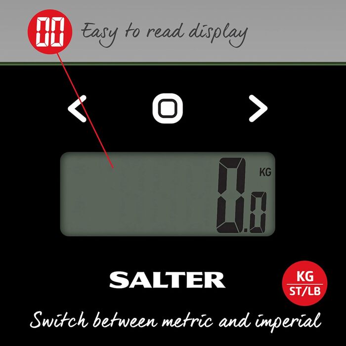 Електронна ваги Salter 9150 BK3R з аналізом складу тіла, скляна ультратонка вага для зважування, вимірює вагу, ІМТ, жир, воду, для 8 користувачів, чорна