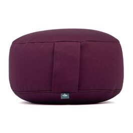 Подушка для медитації Bodhi Rondo ECO: Подушка для йоги з органічною наповнювачем з полби, бавовняний чохол, висота 20 см, баклажановий колір