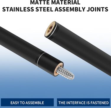 Набір для більярду Kmise Pool-Stick Set: професійний кий для більярду, 147 см, чорний. Підходить для гри вдома, в барі та в клубі.