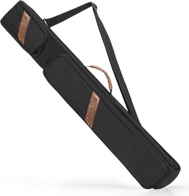Чохол для більярдної кия (до 2 частин) з ручкою та регульованим плечовим ременем, чорний. Підходить для зберігання більярдних київ та аксесуарів.