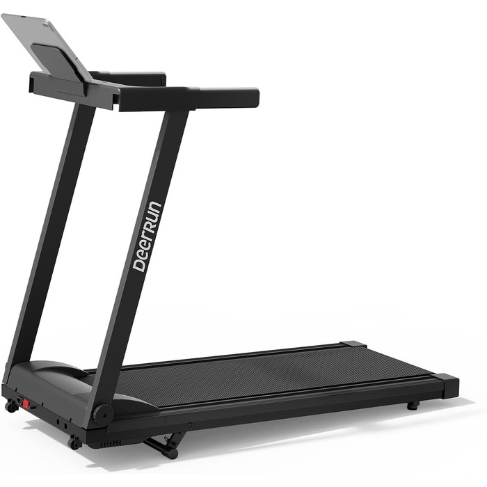 Біговий тренажер DeerRun Raceable з підтримкою High-Tech пристроїв, складний, до 158 кг, з APP-керуванням, 2573W, для дому, з курсами та мульти-режим, чорний