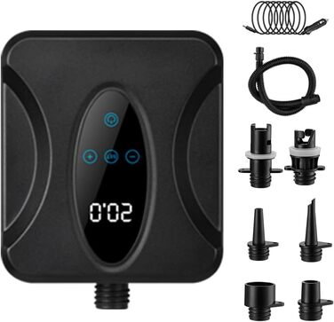 Насос SUP JoyFan: електричний, 12V, високий тиск 20PSI, швидке надування/здування, автовимкнення, чорний, універсальний