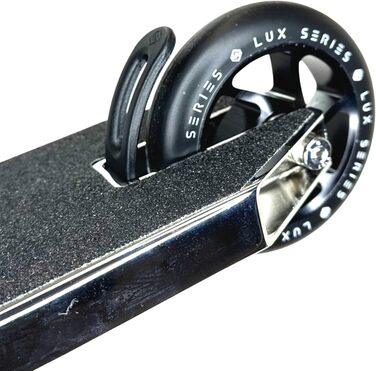 Трюковий самокат Striker Lux для дітей та дорослих, легкий, ABEC 9, для парку, 75,5 см, чорний/неохром
