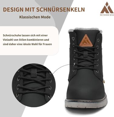 Зимові черевики Mishansha для жінок. Теплі, з підкладкою, зимові черевики та черевики на шнурівці, розміри 36-42 EU, 40 EU, чорний колір