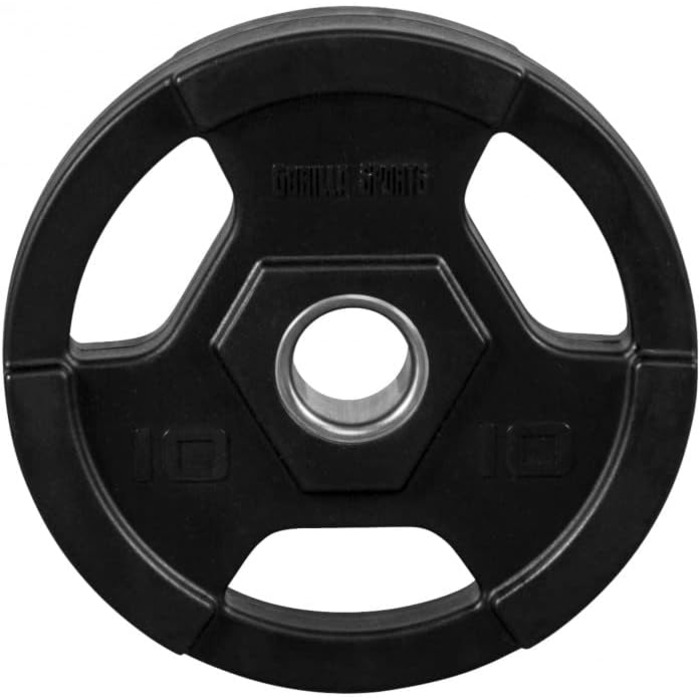 Олімпійські диски GORILLA SPORTS, тригрип, 1,25–25 кг, 50 мм, пластик, чорні