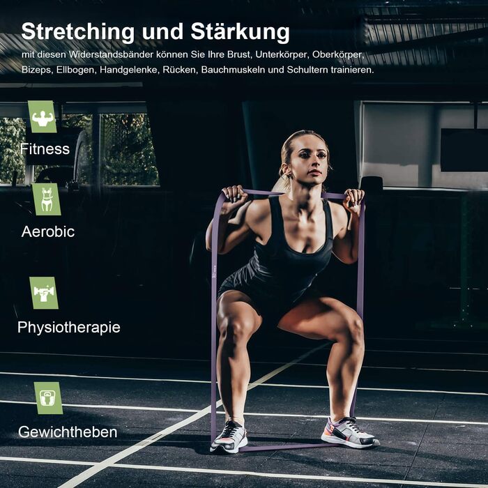 Набір еластичних стрічок VEICK для фітнесу та калістеніки (фітнес-стрічки, стрічки для фітнесу, Pilates)