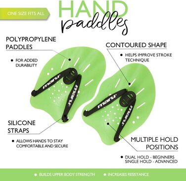 Плавальні щитки MARU для дорослих та юніорів. Набір для тренувань у басейні. Зміцнення сили, легка установка. Для початківців та професіоналів. Кольори: зелений, лаймовий рожевий.