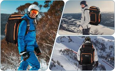 Чорний рюкзак для лиж та сноуборду HP з відділенням для шолома, 70L