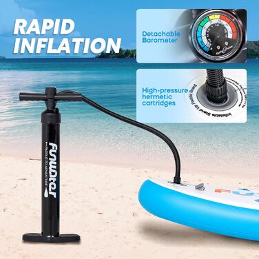 Надувне SUP-борд FunWater: комплект з аксесуарами (весло, насос, рюкзак, лінія, водонепроникний мішок)