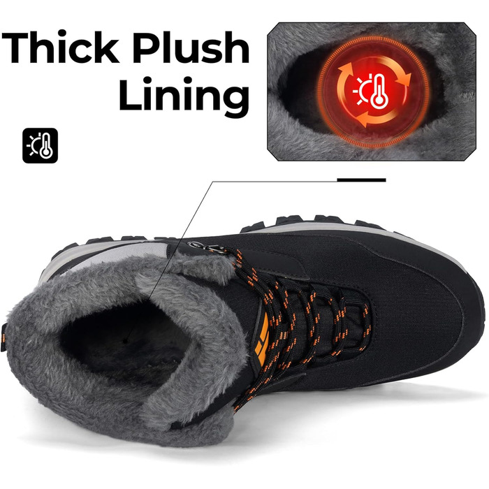 Зимові черевики Mishansha для жінок, утеплені, непромокаючі, туристичні, розмір 36-42, чорний