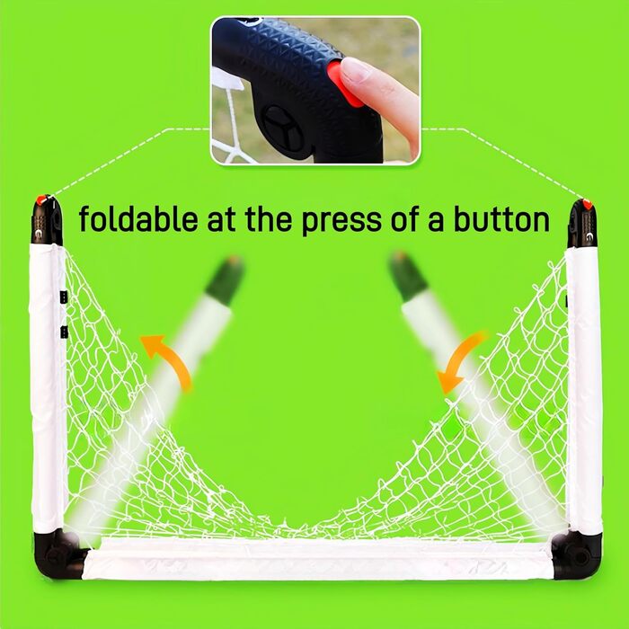 Дитячі ворота для футболу KiBiGOAL 115x80 см, складані - ідеально для гри в саду та в приміщенні, для дітей 4-11 років