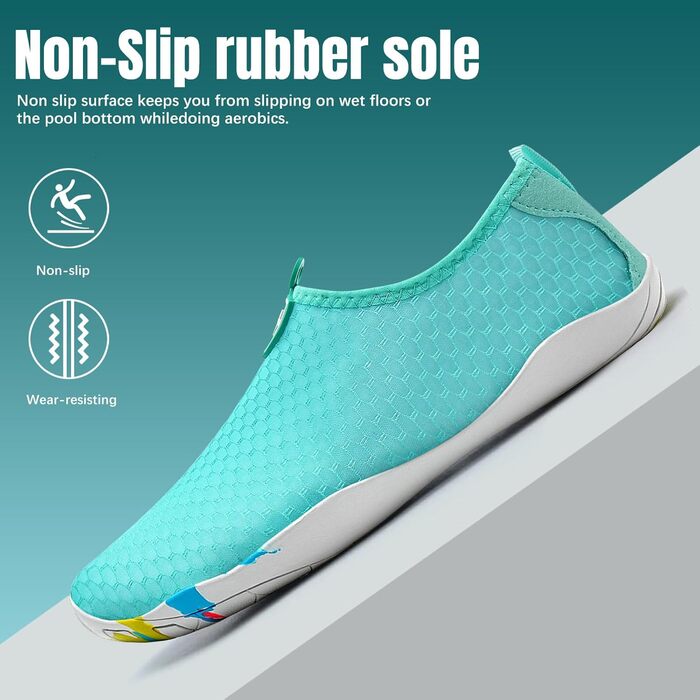 Чоботи для плавання WateLves: чоловічі та жіночі, для води, пляжу, серфінгу, швидко сохнуть, унісекс (зелений, 42 EU)