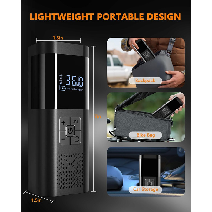 Електричний акумуляторний компресор для велосипеда, авто, мотоцикла та м'ячів SERVOMASTER (150 PSI)