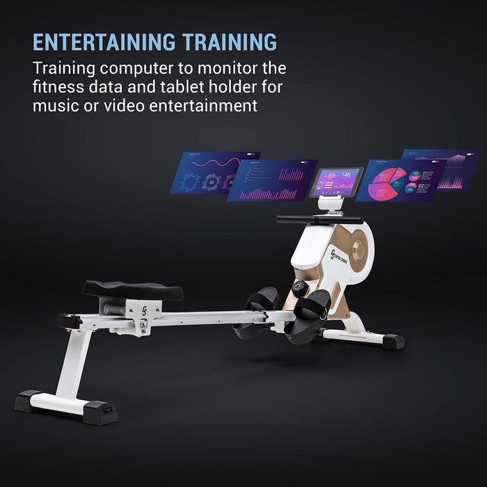 Capital Sports Row Shaper M1: Тренажер для дому з 8 рівнями магнітного опору, LCD-монітором та колесами, для кардіотренувань