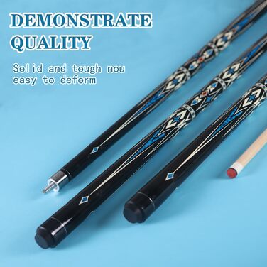 Більярдний кий Pool Queue Stick з агатової деревини, 147.3 см, комплект 2 шт., білий (блакитний)