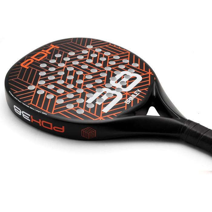 Плечовий захист Brimley Padelschläger Carbon PDX38 для падел-тенісу | 100% карбон, Eva-наповнювач | Для початківців та досвідчених гравців