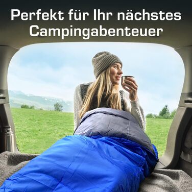 Сплячий мішок Active Era Mumienschlafsack: зимовий, літній, водонепроникний, легкий, температурний режим -10°C до 10°C, для кемпінгу та відпочинку на природі (Блакитний)