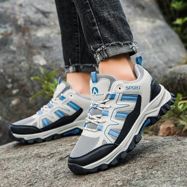 Черевики для туризму та хайкінгу: чоловічі та жіночі, легкі, дихаючі, 41 EU, бежево-блакитні