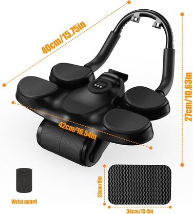 Автоматичний ролер для пресу, 1,5 м з наколінником та таймером, регульована підставка для ліктів