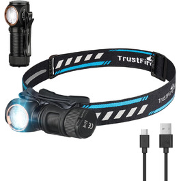 Ліхтар на голову LED TrustFire MC18 - 1200 люмен, водонепроникний, 5 режимів, з регульованим стрічковим кріпленням (блакитний)