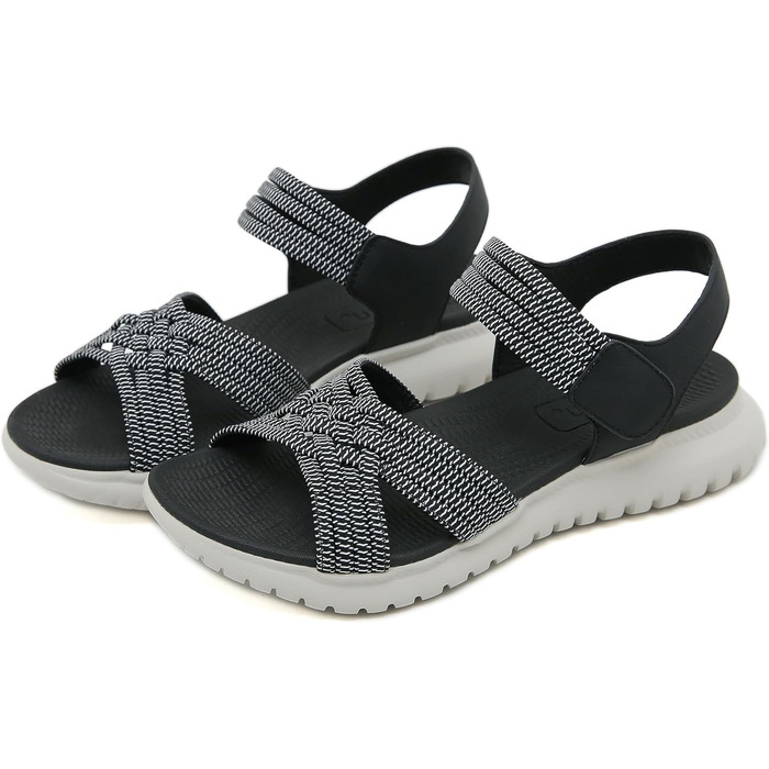 Жіночі сандалі літні спортивні для прогулянок та пляжу, на платформі, нековзні, чорні (35-42 EU)