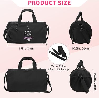 Спортивна сумка-дафл Kilofly для дівчаток: сумка для балету, танців та гімнастики, дорожня сумка на плече (S2)