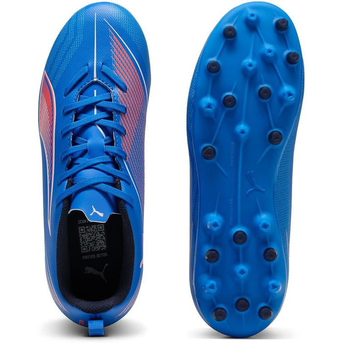 Дитячі футбольні бутси Puma Ultra 6 Play Mg Jr для футболу, 36 EU, блакитний/білий/червоний